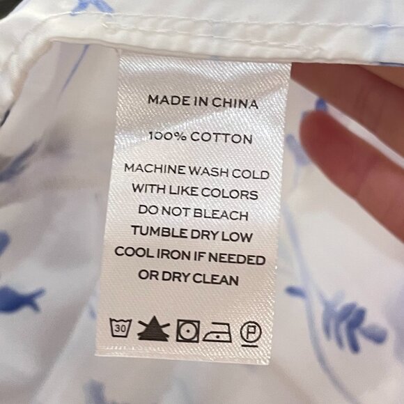 New Hill House Nesli 100% Cotton Floral Nap Dress Blue Botanical S $150 - Picture 7 of 7